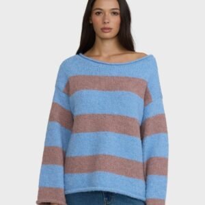 Relaxed Stripe Slouchy Knit Sweater
