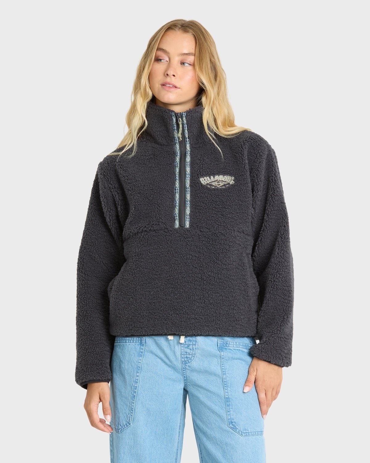 Sherpa Half-Zip Mock Neck Jacket