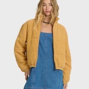 Vintage Corduroy Quilted Bomber Jacket